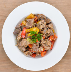 stir fry pork with pepper chilli. thai food