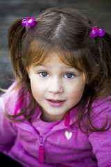 portrait of a little girl in the park