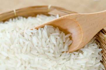Raw white rice.