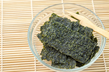 Fried seaweed.