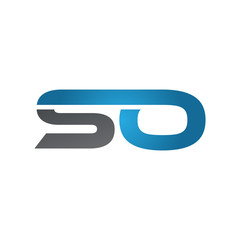 SO company linked letter logo blue