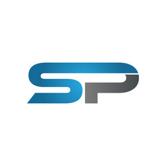 SP company linked letter logo blue