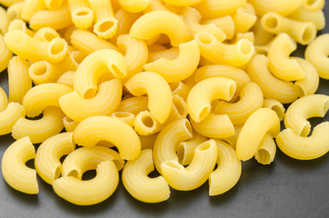 Elbow macaroni noodles.