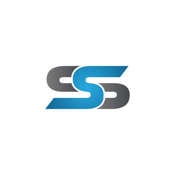 SS company linked letter logo blue
