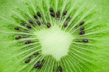 center slice of fresh kiwi fruit.
