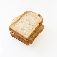 Sliced Wheat Bread on white background