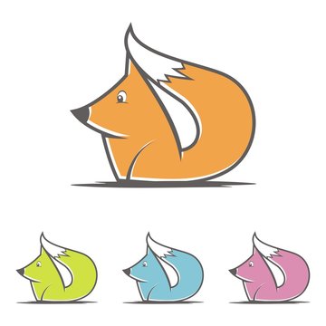 Little Fox logo outline. Simply fox logo. Fox logo. Fox illustration