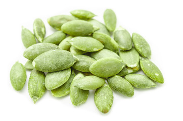 Dried green Pumpkin Seeds.