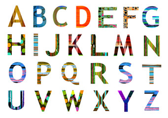 original alphabet letters collection with various colorful designs