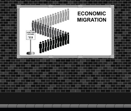 Economic migration advertising board