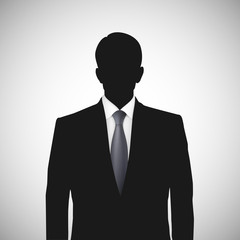 Unknown person silhouette whith tie