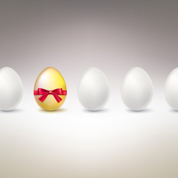 Golden Egg. Difference, uniqueness concept image.