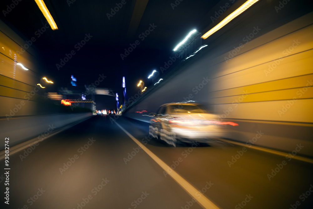 Canvas Prints Blurred tunnel traffic