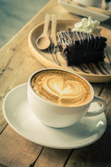 Cappuccino or latte coffee.