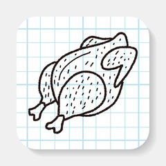 Roast chicken doodle drawing