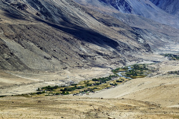 Tangsey village, landscape of Leh, Ladakh, Jammu and Kashmir, India