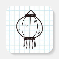 Chinese New Year; Chinese decorative lantern doodle