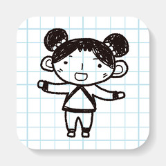 Chinese New Year; Chinese New Year girl doodle