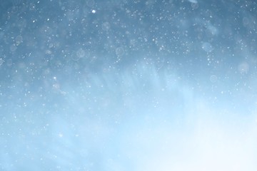 blue light background abstract bokeh light snow