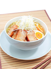 Traditional Japanese food ramen , Egg noodle soup
