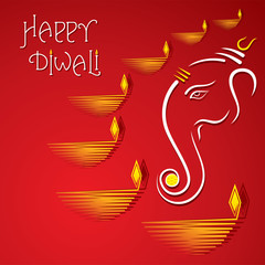 happy diwali greeting card design vector