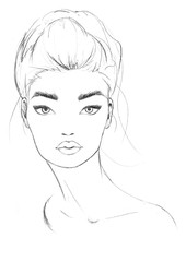 Beautiful girl nude fashion portrait