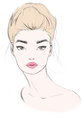 Beautiful girl nude fashion portrait