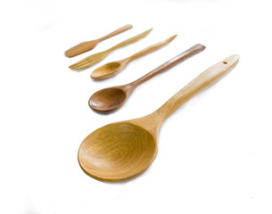 wooden kitchen utensils