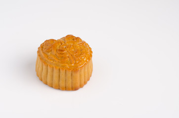Mooncake for Mid-Autumn festival on white background