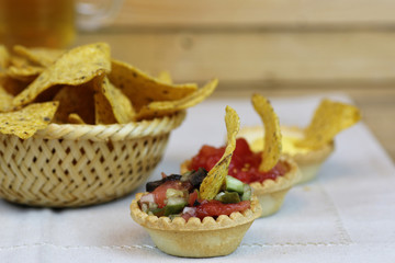 nachos appetizer beer
