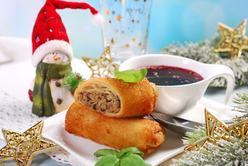 croquettes and red borscht for christmas eve