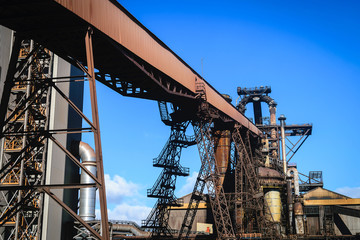 Blast furnace plant in steel industry, UK