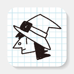 witch doodle drawing