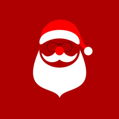 Abstract Christmas Card Santa Glasses Red/White