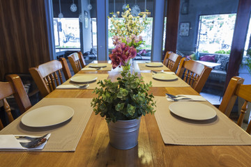 Empty dish in restaurant