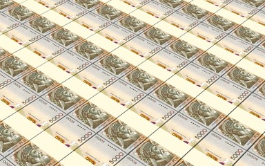 Albanian lek bills stacks background. Computer generated 3D photo rendering.