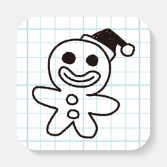 The Gingerbread Man doodle drawing