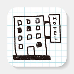 hotel doodle drawing