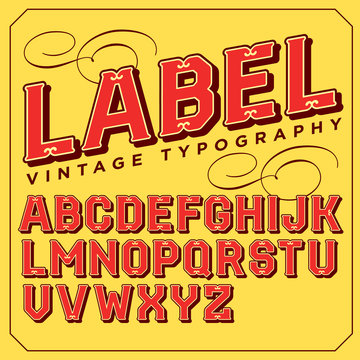 Vintage Decorative Font. Retro Type. Stylish Retro Victorian Typeface.