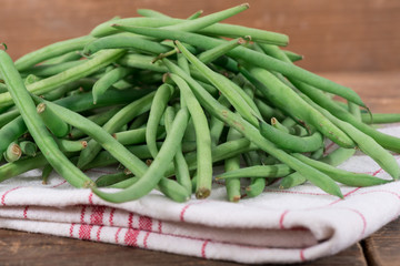 Heap of fresh green beans