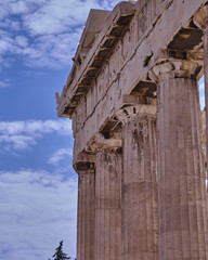 partial view of parthenon temple, Athens Greece