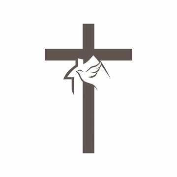 Church logo. House, dove and cross