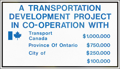 Joint Project Contract Identification Sign in Canada