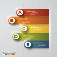 Design 5 steps clean template. Can be used for banner, diagram, web design, infographic Vector Eps10