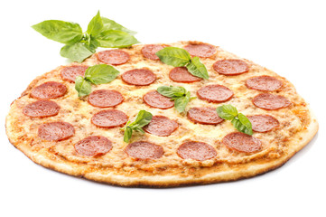 Pepperoni Pizza Isolated on white background
