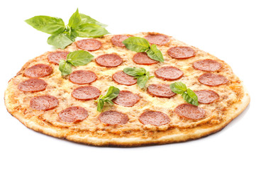 Pepperoni Pizza Isolated on white background
