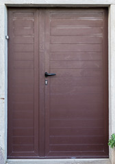 double-wing front door brown