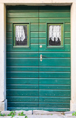 double-wing front door green