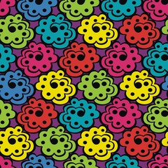 seamless floral pattern consists of tracery elements. Vector illustration.