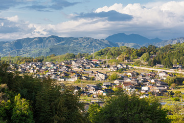 Fototapeta na wymiar Rural Settlement of Nakatsugawa in Gifu Prefecture, Japan.